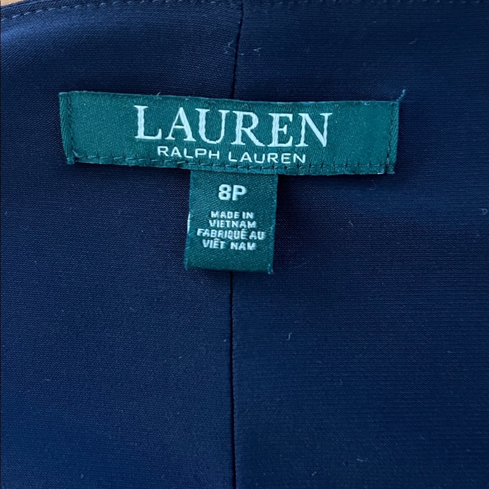 Lauren Ralph Lauren navy blue Sequin wrap dress 8P - Picture 4 of 11